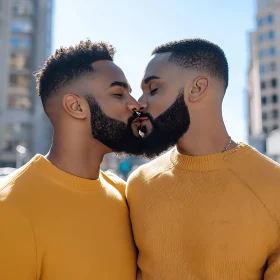 Two Men United in a Kiss