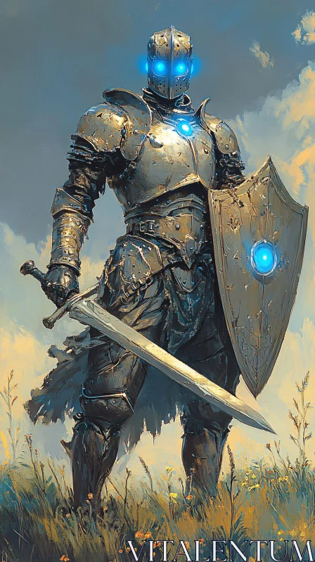 Armored Knight Standing Guard AI Image