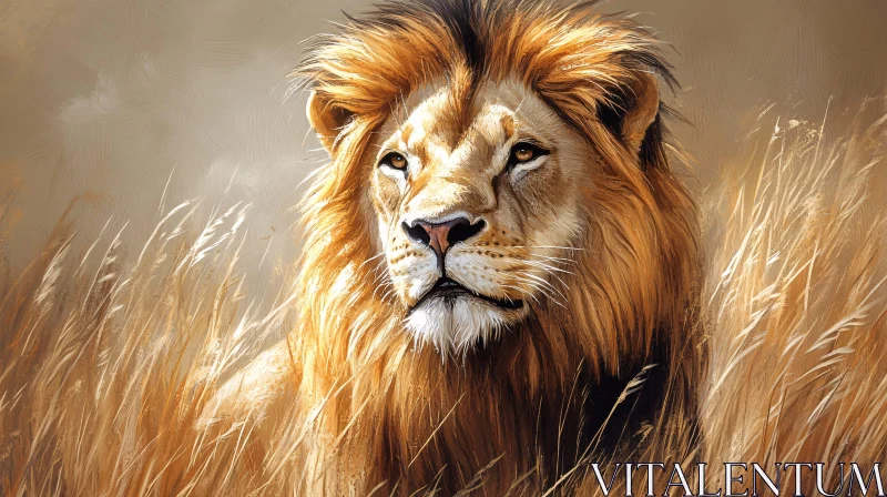 AI ART Regal Lion in the Wild