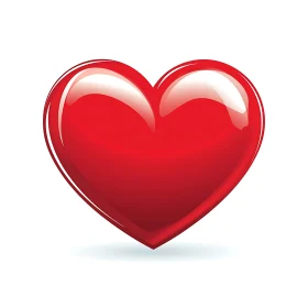 Glossy Heart on White Background