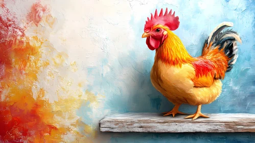 Colorful Rooster Art