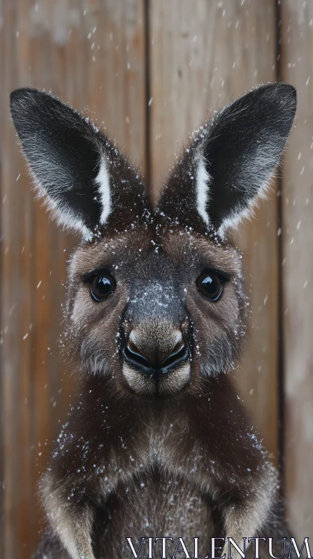 Kangaroo in Winter AI Image