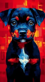 Bold Geometric Puppy Illustration