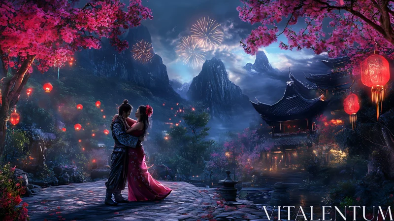 AI ART Oriental Romance with Lanterns and Celebration