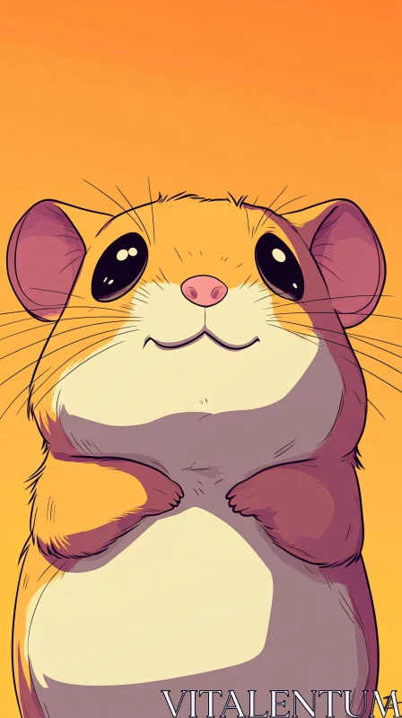 Charming Cartoon Hamster AI Image