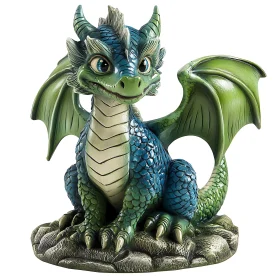 Blue and Green Dragon Figurine