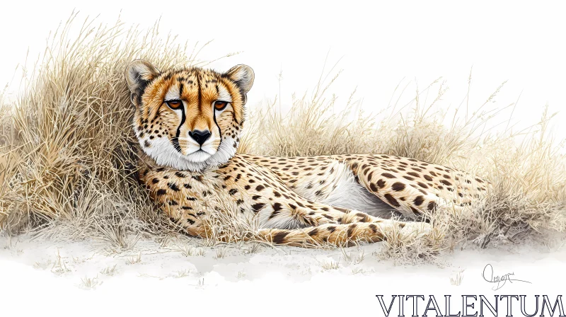 Graceful Cheetah in Natural Habitat AI Image