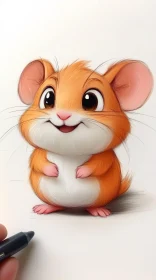 Cute Illustrated Hamster