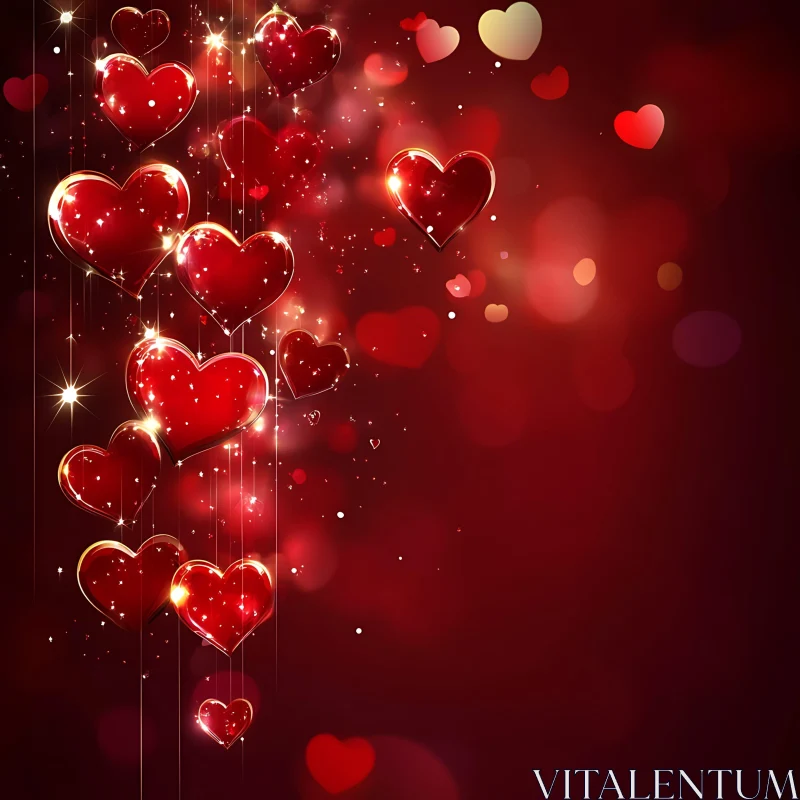 Red Heart Bokeh Dreamscape AI Image