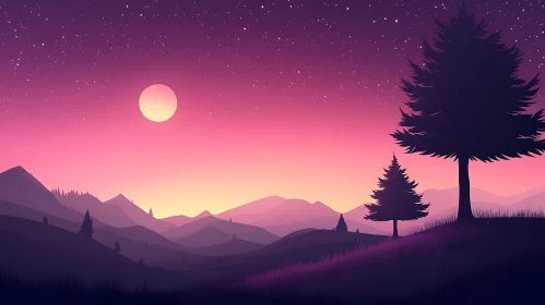 Starry Night Mountain Vista