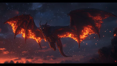 Dragon in the Night Sky