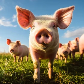 Close-Up Piglet in Nature