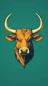 Bull Head Art Illustration