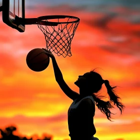 Silhouette of a Basketball Player