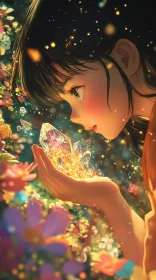 Crystals in Girl's Hand Artwork