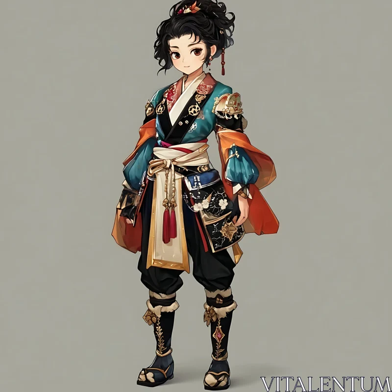 AI ART Anime Character in Traditional Clothing