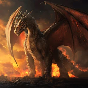 Dragon Amidst Flames