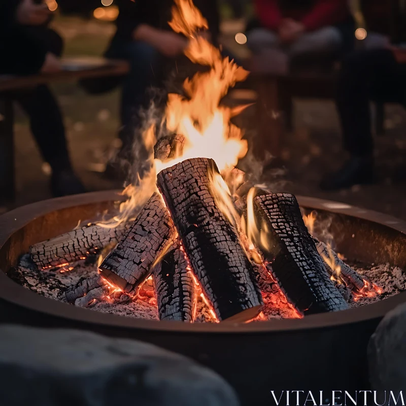 Cozy Evening by the Firepit AI Image