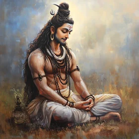 Meditative Shiva Deity Illustration