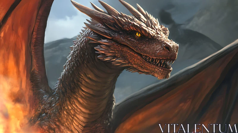 Dragon Head Close-up AI Image