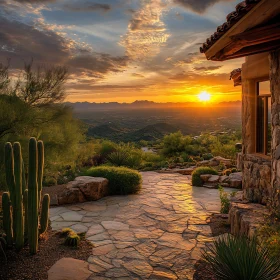 Serene Desert Sunset Landscape
