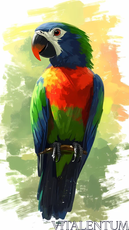 Colorful Parrot Illustration AI Image