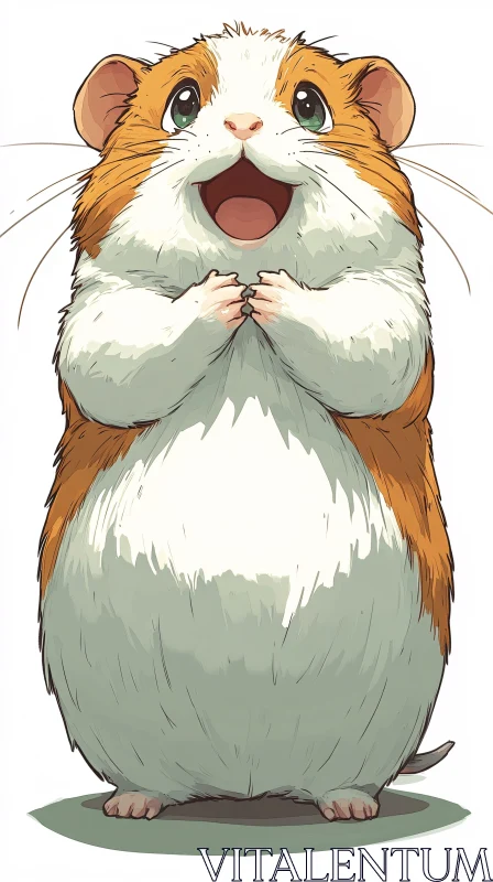 Happy Cartoon Hamster AI Image