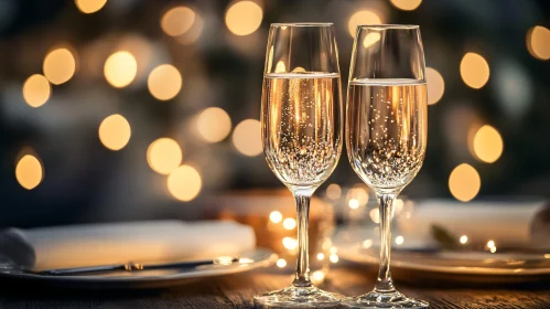 Sparkling Champagne Glasses Festive Occasion