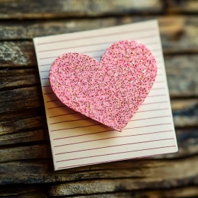 Sparkling Heart on Rustic Wood