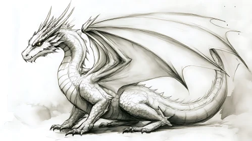 Monochrome Dragon Art