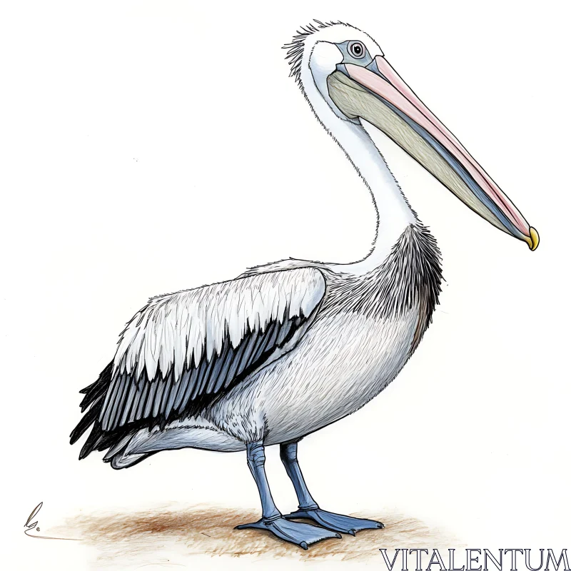 Pelican Portrait - Birdlife Artwork AI Image