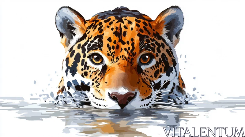 AI ART Jaguar Art in Water