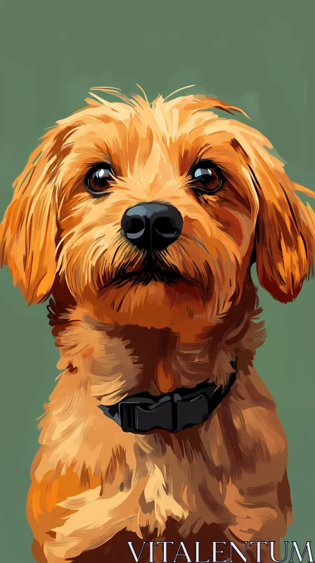 Golden-Brown Dog Illustration AI Image