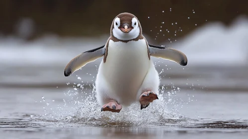 Playful Penguin in Motion