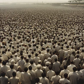 Mass of People in White Attire