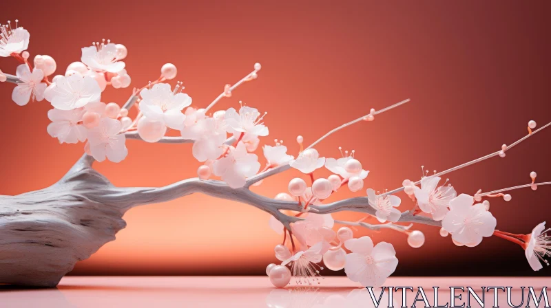 Oriental Cherry Blossoms: A Blend of Tradition and Modernity AI Image