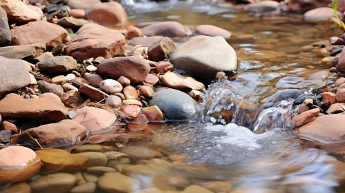 Serene Water Stream Amid Rocks - A Spiritual Outdoor Scene