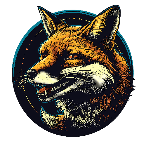 POD Design Stylish Fox Head Illustration for T-Shirt Design