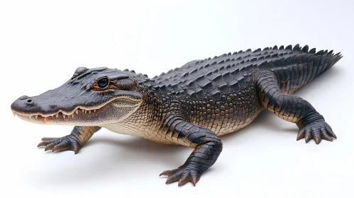 Alligator on White Background