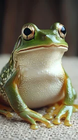 Detailed Green Frog Portrait