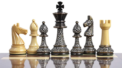 Ornate Chess Set Ready for Play