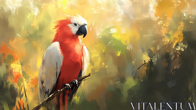 Colorful Parrot in Artistic Setting AI Image