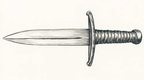 Monochrome Dagger Drawing