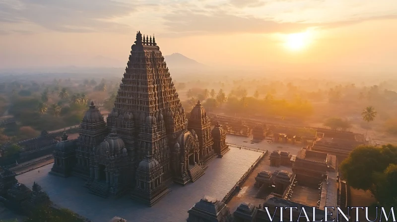 Temple at Sunrise AI Image