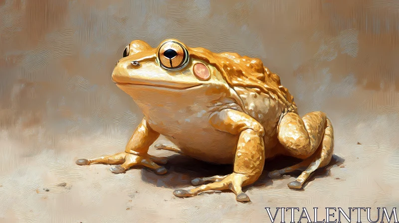 Artistic Rendering of a Golden Frog AI Image