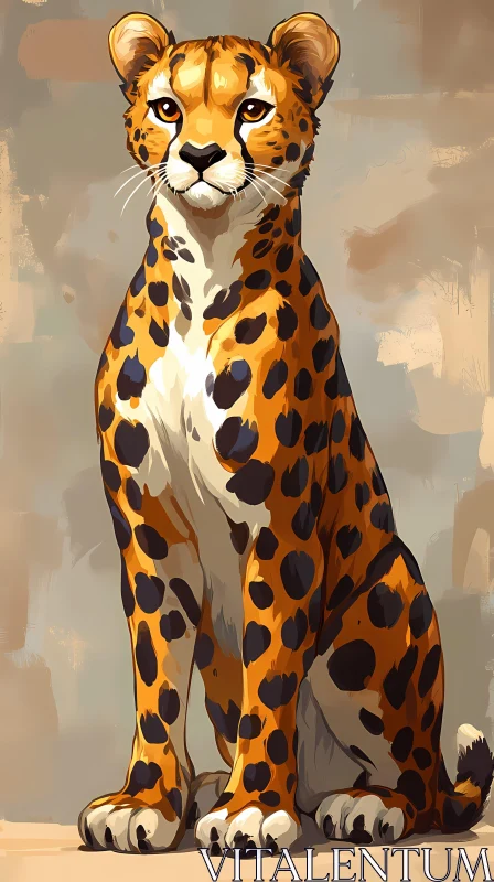 Stylized Cheetah Artwork AI Image