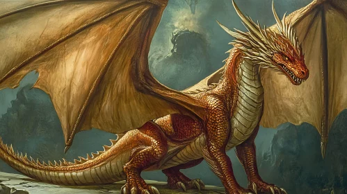 Fantasy Dragon with Copper Scales