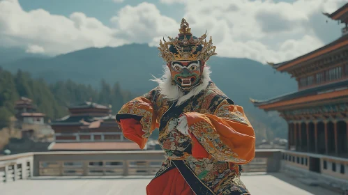 Masked Dancer in Bhutanese Festival