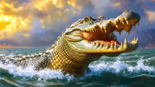Majestic Crocodile at Sea