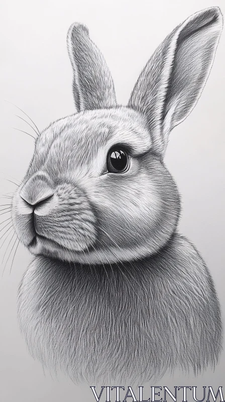 AI ART Detailed Rabbit Illustration in Monochrome